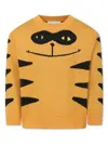 Stella Mccartney Orange Sweater For Boy With Cat In Orange