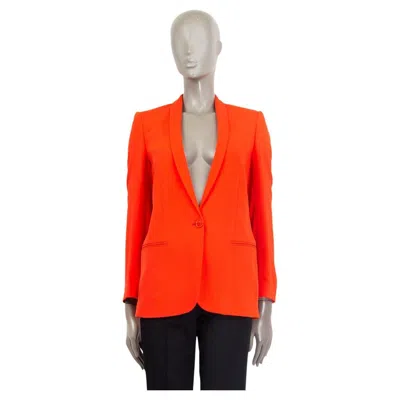 Pre-owned Stella Mccartney Orange Rayon Shawl Collar Single Button Blazer Jacket 40 S