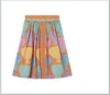 Stella Mccartney Orange Skirt For Girl With Shells In Multicolor