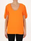 Stella Mccartney Viscose T-shirt In Orange