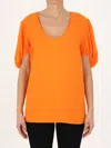 Stella Mccartney Viscose T-shirt In Orange