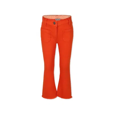 Stella Mccartney Kids' Orange Trousers For Girl With Logo