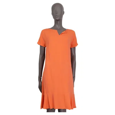 Pre-owned Stella Mccartney Orange Viscose 2016 Cinthya Short Sleeve Dress 40 S