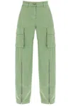 Stella Mccartney Mid-rise Corduroy-trim Straight-leg Cargo Trousers In Green