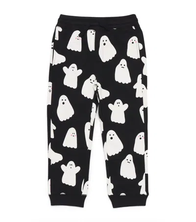 Stella Mccartney Kids' Organic Cotton Ghost Sweatpants In Black