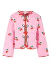 Stella Mccartney Pink Jacket For Girl With Cherries In Pink