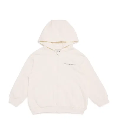 Stella Mccartney Kids' Organic Cotton Logo Hoodie In Neutral