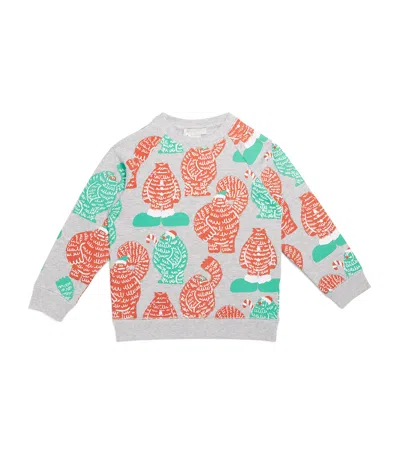 Stella Mccartney Kids' Organic Cotton Santa Print Sweatshirt In Multi