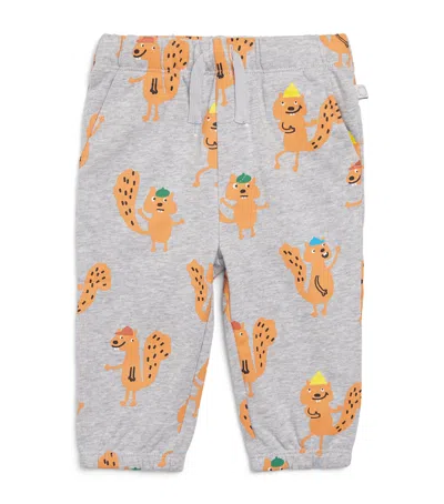 Stella Mccartney Kids' Organic Cotton Squirrel Sweatpants In Gray