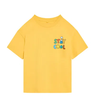 Stella Mccartney Kids' Organic Cotton Stay Cool Graphic T-shirt In Yellow