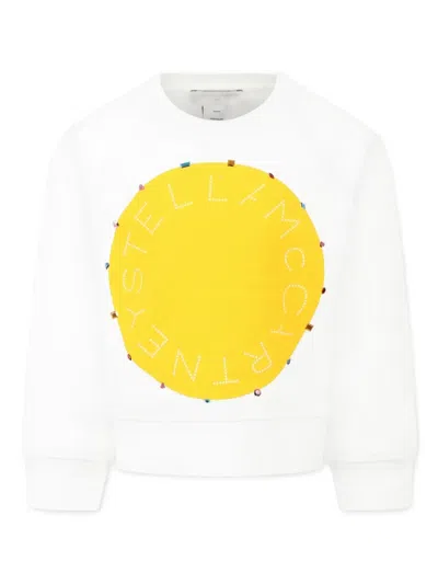 Stella Mccartney Kids' Organic Cotton Sweatshirt In White