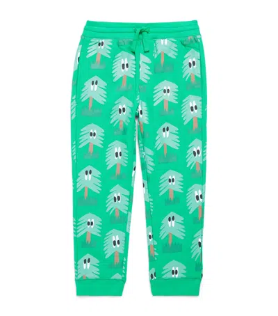 Stella Mccartney Kids' Organic Cotton Tree Print Sweatpants In Green