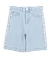 Stella Mccartney Organic Denim Logo Shorts In Blue