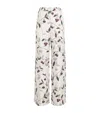 Stella Mccartney Womens Cream Cherry-print Wide-leg Silk Trousers In White