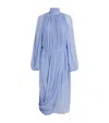 Stella Mccartney Open-back Silk-crepon Midi Dress In Blue