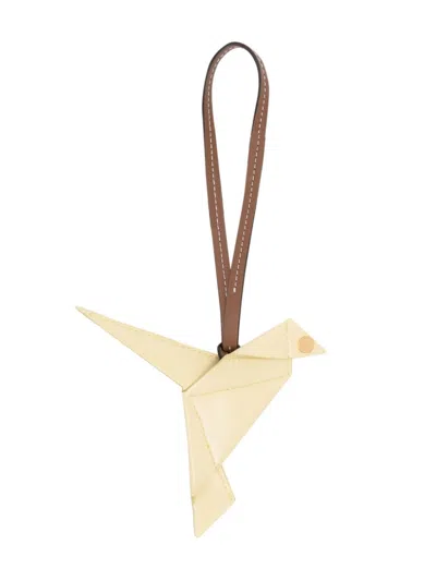 Stella Mccartney Origami Bird Keyring In Yellow