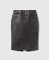 Stella Mccartney Ostrich Texture Midi Skirt In Gray