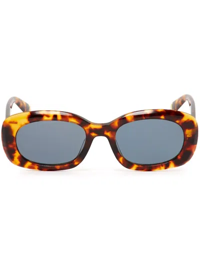 Stella Mccartney Oval-frame Sunglasses In Brown