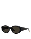 Stella Mccartney Eyewear Oval Frame Sunglasses In Black/brown Solid