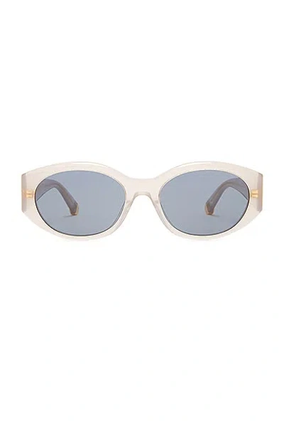 Stella Mccartney Oval Sunglasses In Grey & Smoke
