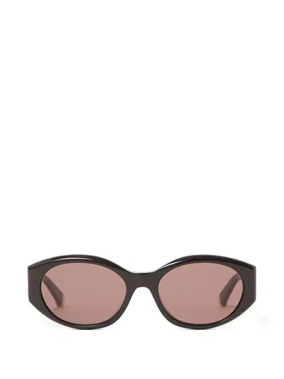 Stella Mccartney Oval-frame Sunglasses In Schwarz
