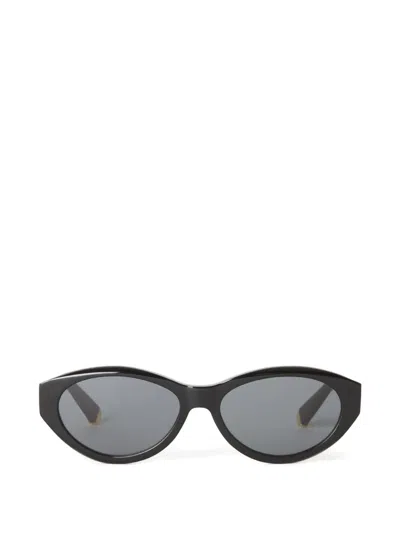 Stella Mccartney Oval-frame Sunglasses In Schwarz