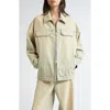 Stella Mccartney Overdyed Distress Denim Cargo Jacket In Sand Denim Overdyed