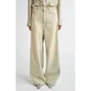 Stella Mccartney Overdyed Distressed Wide Leg Jeans In Sand Denim Overdyed