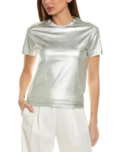 Stella Mccartney Overprinted Foil T-shirt In Silver