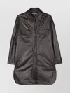 Stella Mccartney Oversized Faux Leather Shirt With Chest Pockets