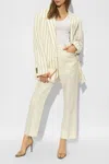 Stella Mccartney Striped Oversize Blazer In Cream