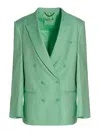 Stella Mccartney Oversized Double-breasted Twill Blazer In Green