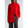 Stella Mccartney Oversize Button-up Shirt In Lipstick Red