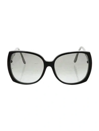 Pre-owned Stella Mccartney Oversize Gradient Sunglasses In Black/white
