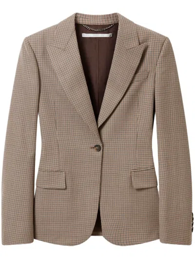 Stella Mccartney Oversize Houndstooth Blazer In Brown