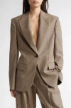 Stella Mccartney Oversize Houndstooth Unlined Wool Blazer In Multicolor Brown