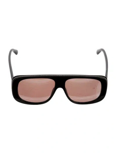 Pre-owned Stella Mccartney Oversize Mirrored Sunglasses In Black