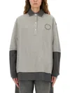 Stella Mccartney Oversized Polo Shirt Collared Neck In Gray