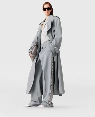 Stella Mccartney Oversized Belted Trench Coat In Mist