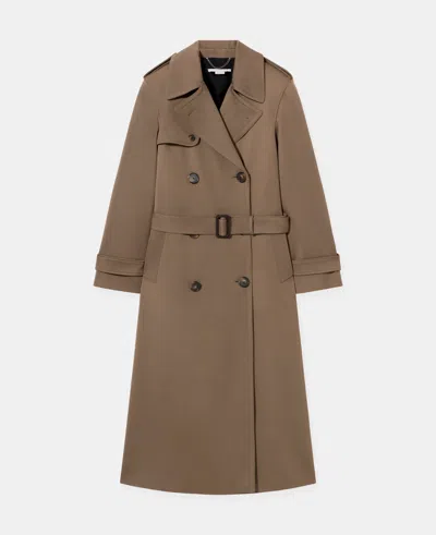 Stella Mccartney Oversized Belted Trench Coat In Mud
