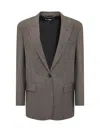 Stella Mccartney Women's Embroidered Wool Oversize Blazer In Grey