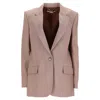 Stella Mccartney Oversized Blazer In Brown Wool In Pink