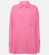 Stella Mccartney Oversized Crêpe Shirt In Bright Pink