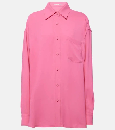 Stella Mccartney Oversized Crêpe Shirt In Bright Pink