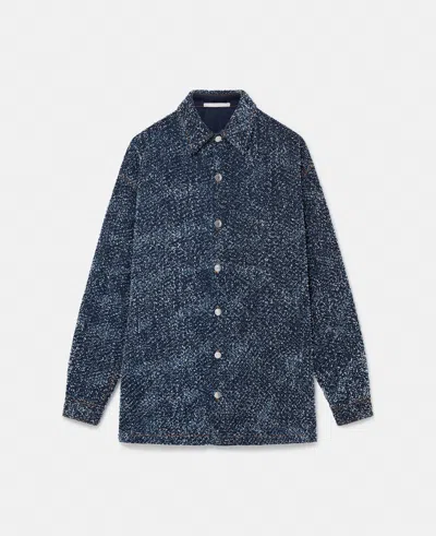 STELLA MCCARTNEY OVERSIZED DENIM BOUCLÉ SHIRT