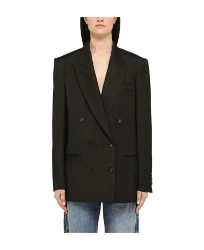 Stella Mccartney Oversized Double-breasted Blazer In Black