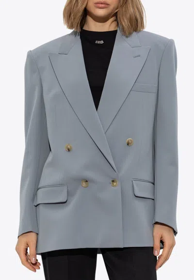 Stella Mccartney Oversized Double-breasted Blazer In Grey