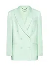 Stella Mccartney Oversized Double-breasted Twill Blazer In Green
