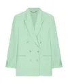 Stella Mccartney Oversized Double-breasted Twill Blazer In Green