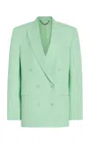 Stella Mccartney Oversized Double-breasted Twill Blazer In Green